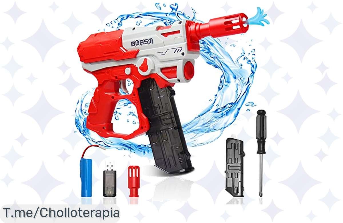 Desata la diversión con la pistola de agua eléctrica: ¡alcance increíble y disparos a un botón! No te pierdas este super chollo, compra ya antes de que se agoten.