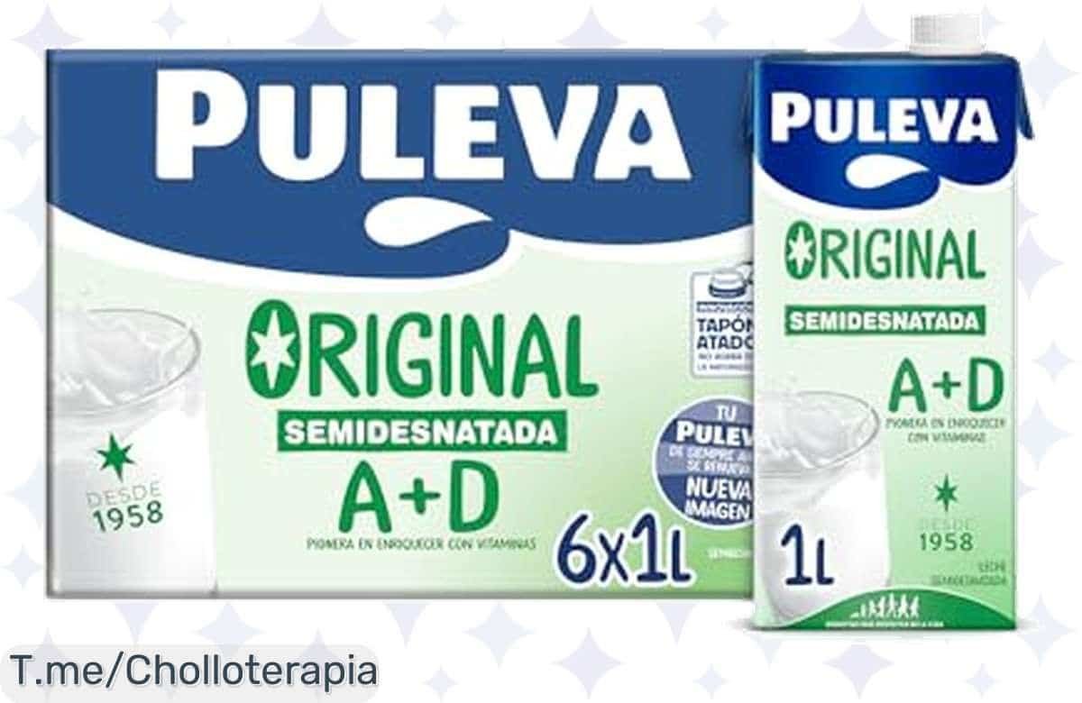 Desayuno único y delicioso con Puleva Leche Semidesnatada A+D: ¡disfruta del sabor y energía que tu familia merece! No dejes pasar este chollazo, compra ahora y llena tu mesa.