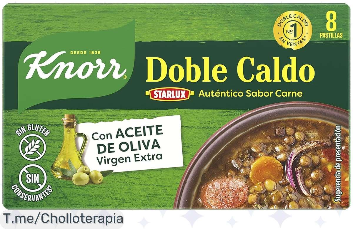 Descubre el Sabor Irresistible Del Knorr Doble Caldo en Pastilla Carne: Oferta Única y Sin Conservantes, ¡Haz Tu Pedido Ya y Transforma Tus Platos Con Este Chollo!