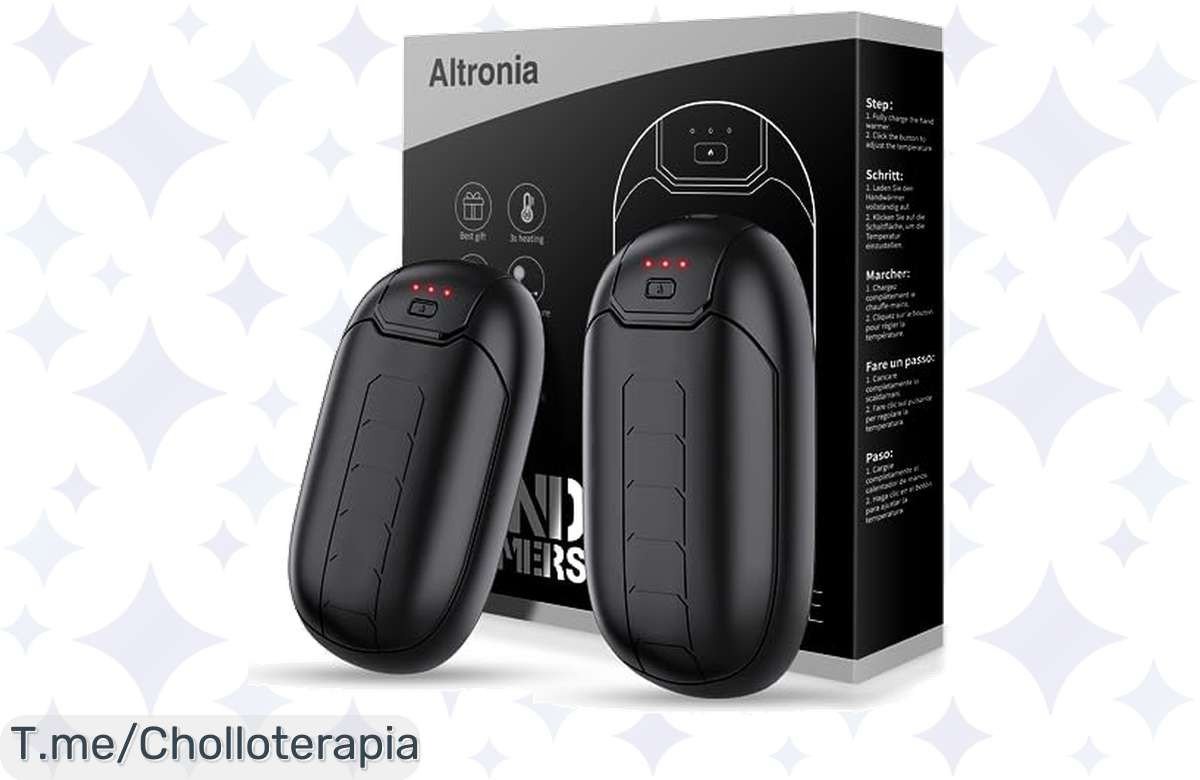 Descubre el calentador de manos recargable a precio loco con 3 niveles de calor y hasta 7 horas de calidez. ¡Hazte con este ofertón antes de que se agote!