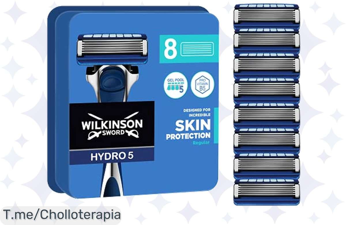 Descubre el chollazo del año: 8 Recambios Wilkinson Hydro 5 con Pro Vitamina B5 para un afeitado suave y sin irritaciones, ¡ofertón limitado que no puedes dejar escapar!