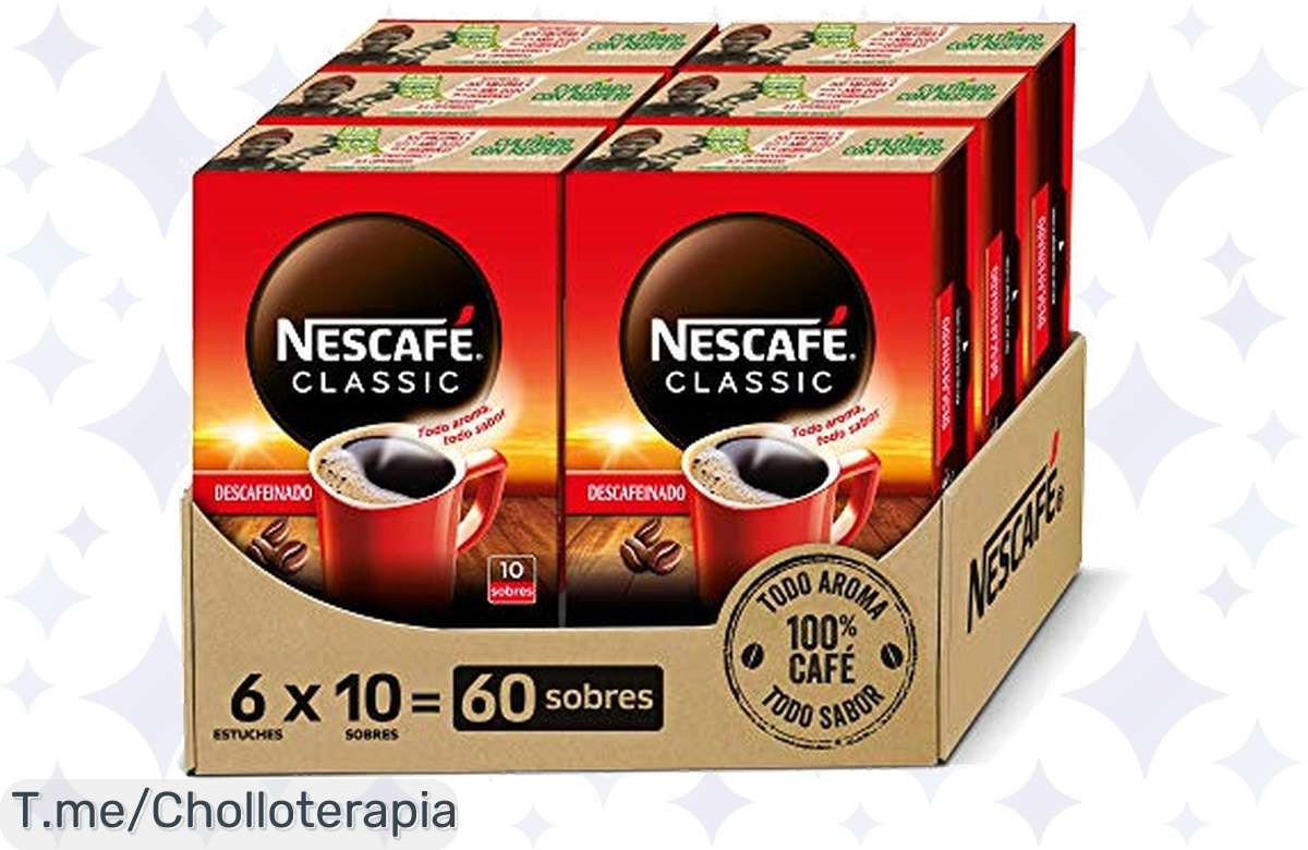 Descubre el chollo de NESCAFÉ CLASSIC DESCAFEINADO: 60 sobres de café 100% natural sin cafeína a un precio loco. ¡Date prisa, esta oferta increíble es por tiempo limitado!
