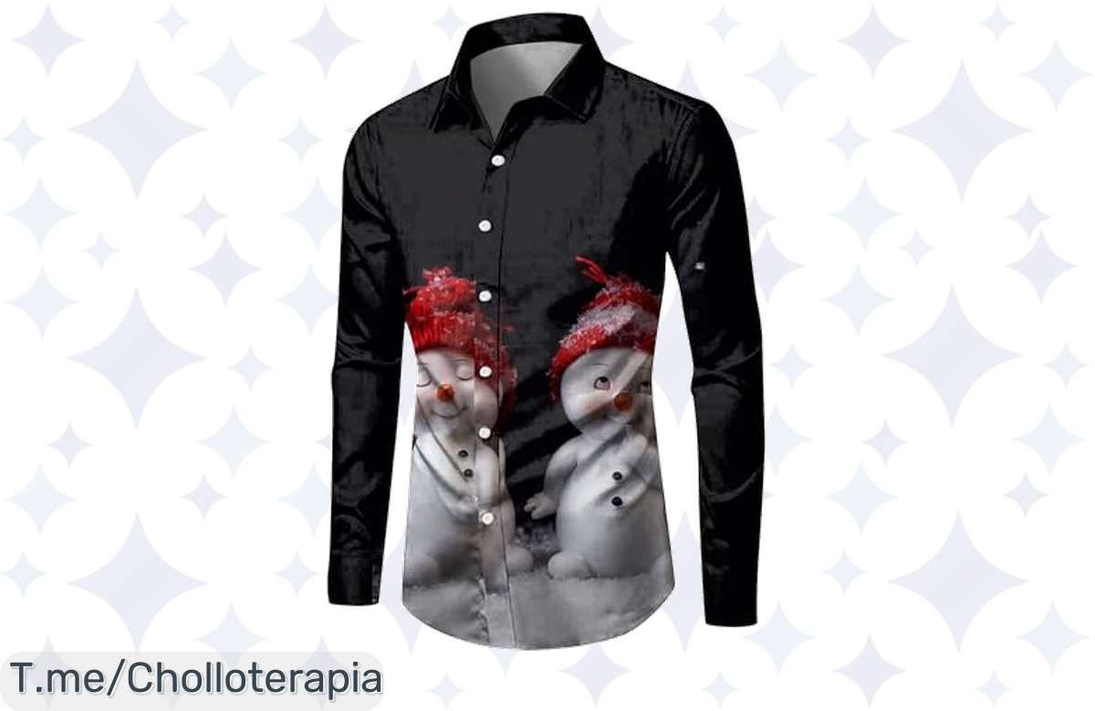 Descubre el chollo navideño que todos quieren: camisa divertida de Papá Noel a precio loco. Aprovéchate del descuento brutal y compra ya antes de que se agote.