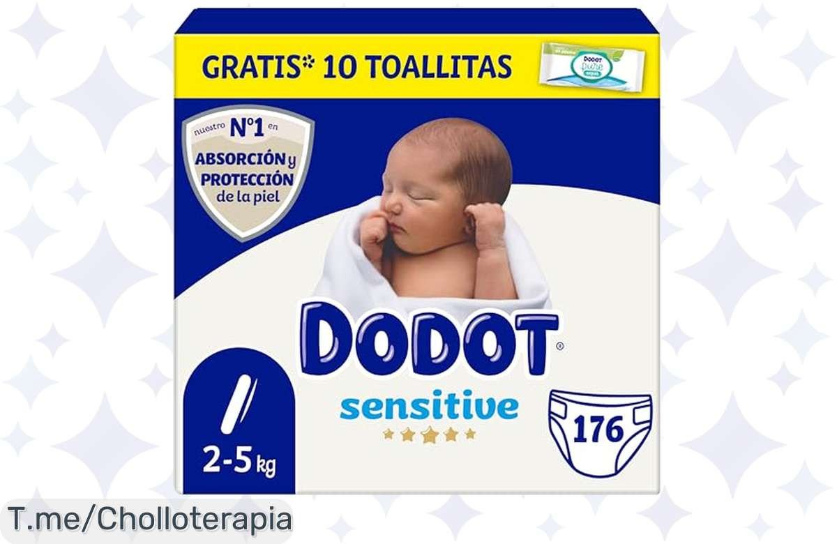 Descubre el ofertón de Dodot Pañales Bebé Sensitive: máxima protección y suavidad inigualable, ¡176 pañales y 10 toallitas GRATIS! Limitado, actúa ya y no te quedes sin tu chollo.