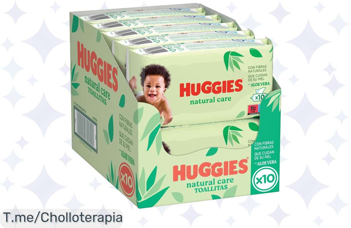 Descubre el ofertón del momento: Huggies Natural Care Toallitas con 99% agua y aloe vera, cuida la piel de tu bebé en cada cambio. ¡Aprovecha este precio loco antes que se acabe!