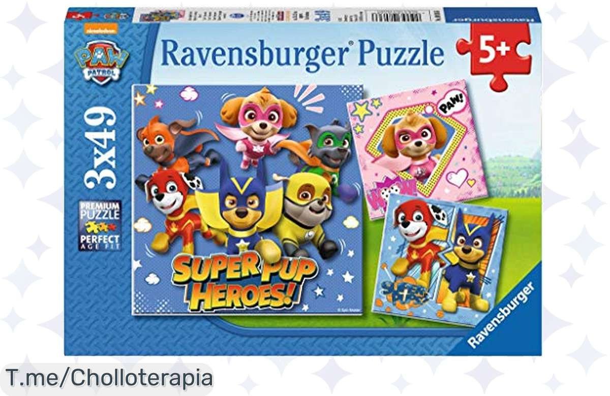 Descubre el super chollo de Ravensburger: tres puzzles de Paw Patrol que despiertan la imaginación de tu pequeño. Aprovecha este ofertón único antes de que se agote.