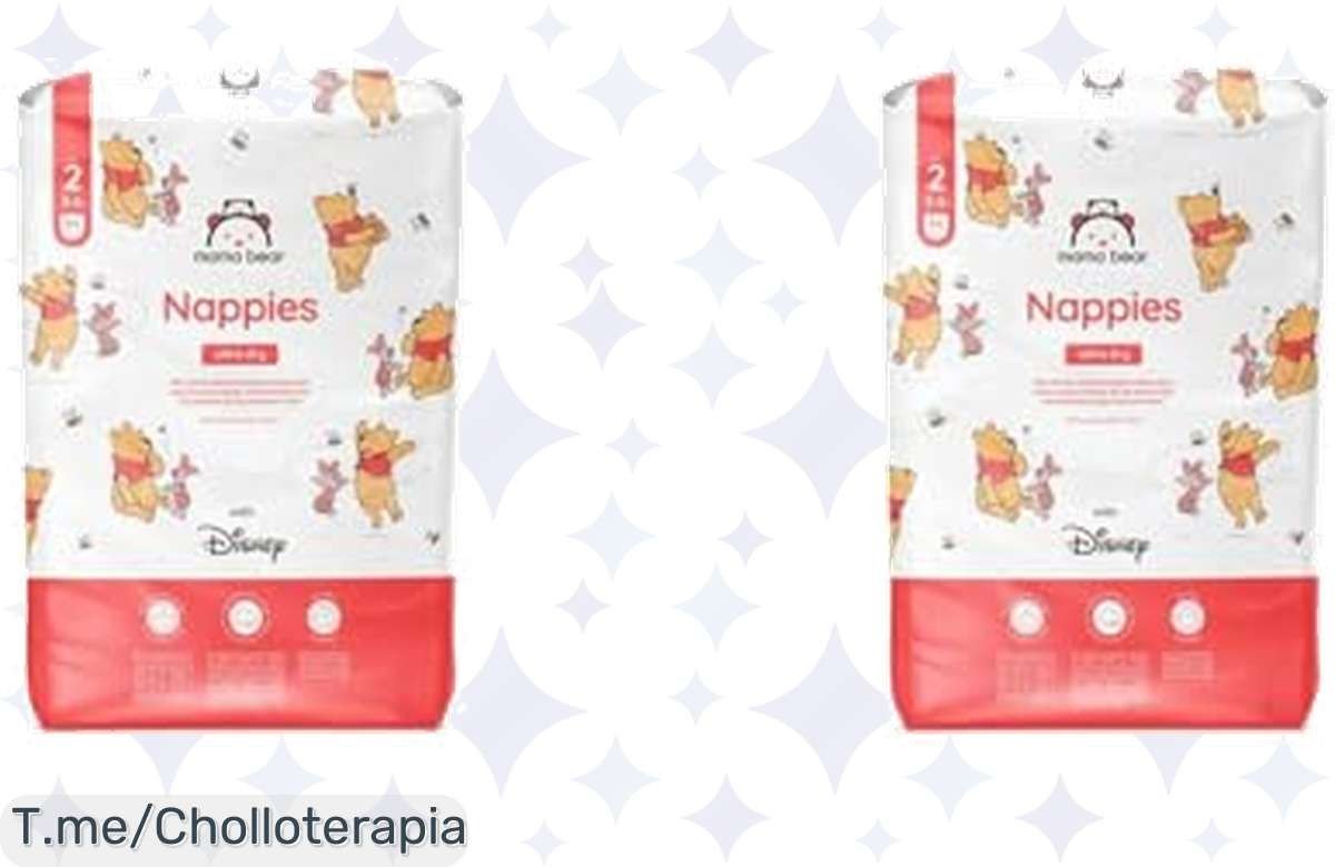 Descubre el super chollo de pañales ultrasecos Mama Bear Disney, con protección de 12 horas y calidad inigualable. ¡No dejes pasar esta oferta única, actúa ya!