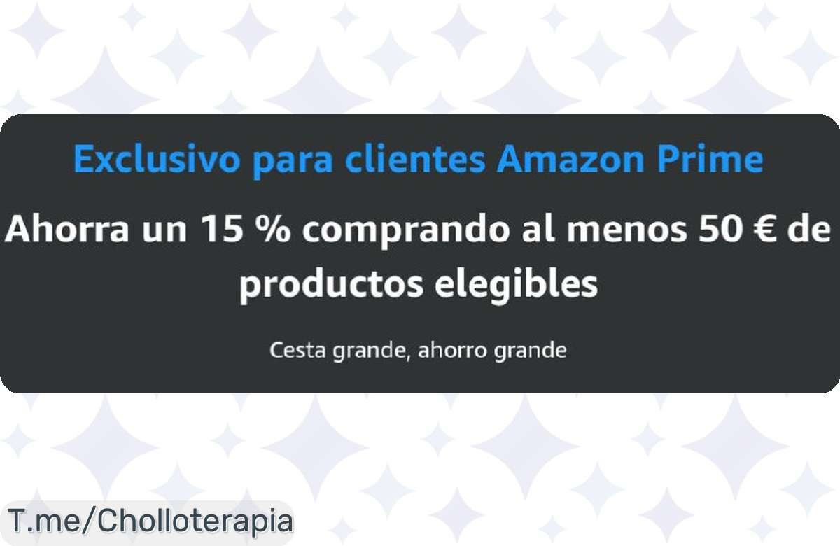 Descubre la oferta única de By Amazon: ¡15% de descuento en compras superiores a 50€! No dejes pasar este super chollo, ¡la promoción es por tiempo limitado!