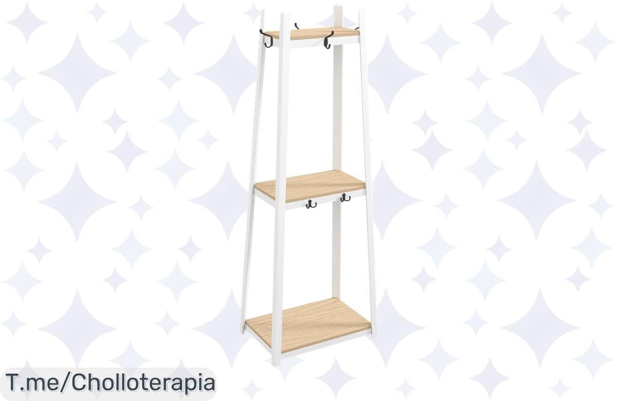 Descuento loco: perchero de pie con estantes, a precio de risa!