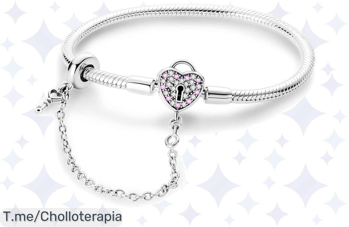 Deslumbrante pulsera de plata en forma de corazón y mariposa, sólo por tiempo limitado. ¡Un chollazo que no puedes dejar pasar, hazla tuya ya!