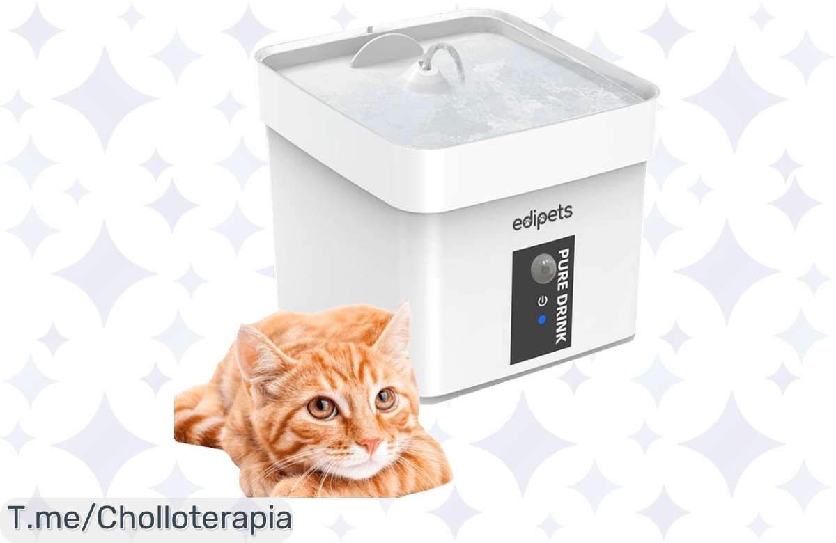 Haz que tu gato nunca tenga sed con la Edipets Fuente Inteligente, un super chollo silencioso con sensor de movimiento. ¡Aprovecha este ofertón antes de que se agote!