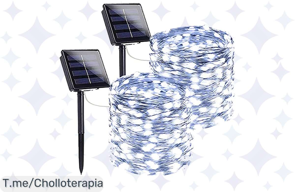 Ilumina tu jardín y asegura recuerdos mágicos estas navidades con nuestra increíble luz LED solar impermeable de 32m. ¡Compra ahora este chollazo y no te quedes sin ella!