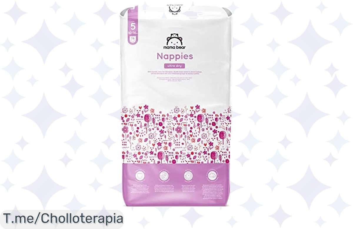 Lleva a casa los pañales súper absorbentes Mama Bear y garantiza 12 horas de sueño feliz para tu bebé; ¡76 unidades en tu pañalera y un chollazo, no esperes más!