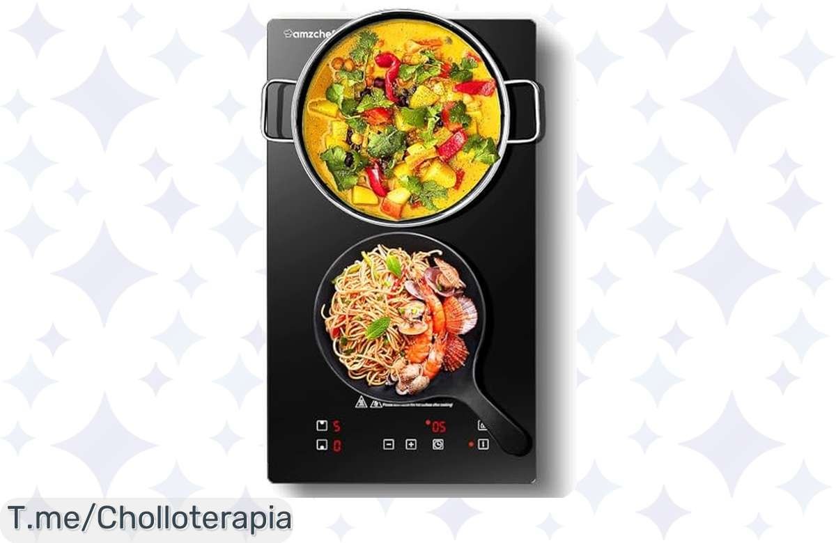 Mega oferta: Placa inducción 2 fuegos, cocina rápido y seguro por menos, ¡solo 3300w!