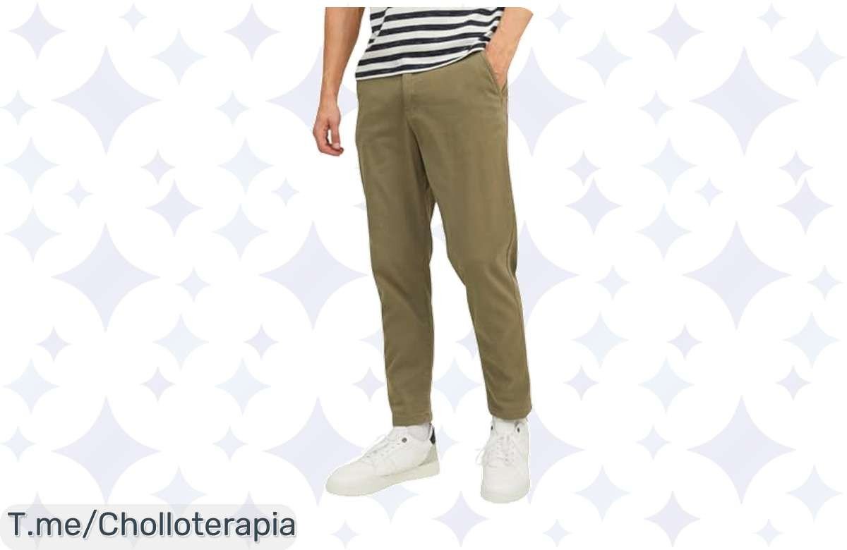 Pantalones JACK & JONES en Verde Oliva a un precio loco, 98% algodón para tu comodidad y frescura. ¡No te quedes sin el tuyo, esta oferta es limitada!