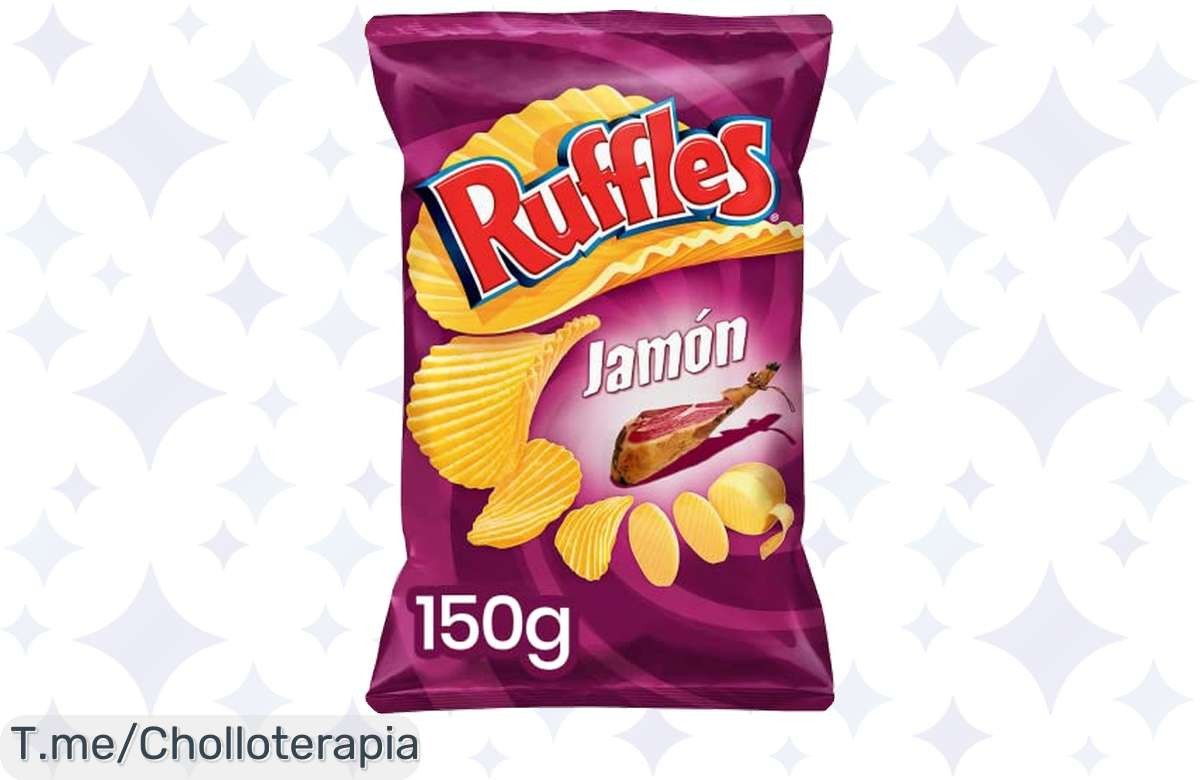 Patatas Fritas Ruffles con Toque a Jamón: ¡Sabor Irresistible a Precio Loco! No dejes pasar este Ofertón Único, ¡Compra Ya y Disfruta de la Chulada Perfecta!