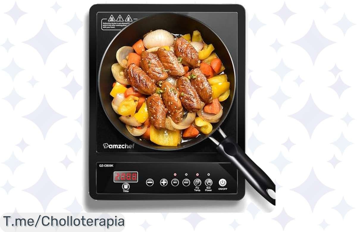 Placa de inducción Amzchef: cocina fácil y rápido con 10 niveles de potencia y limpieza sencilla, ¡aprovecha este chollazo y compra ahora antes de que se agote!