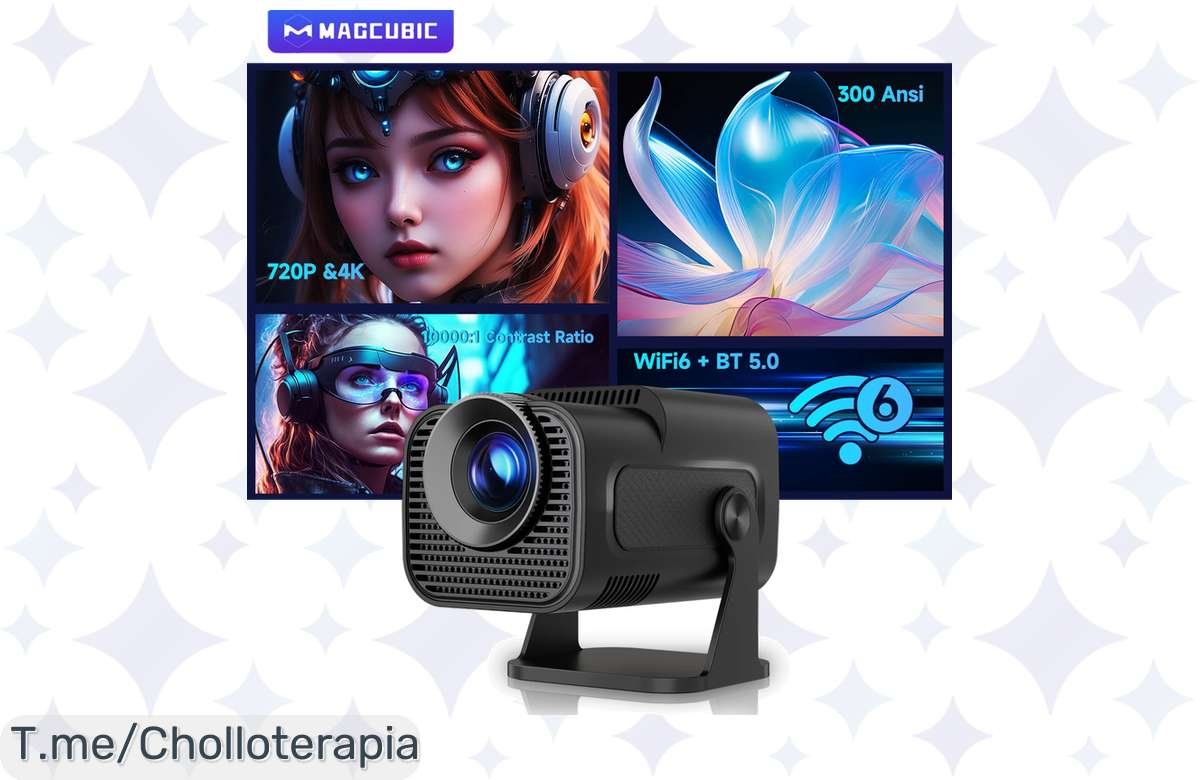 Proyector Mini en oferta loca: ¡720P, 4K y Wifi6 para tu cine al aire libre!