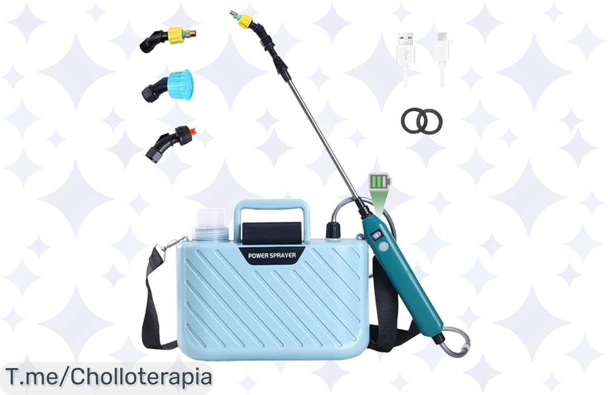 Pulverizador eléctrico para tus plantas a un precio loco: 3 boquillas regulables y batería recargable para un jardín radiante. ¡Aprovecha este ofertón y ahorra ya!