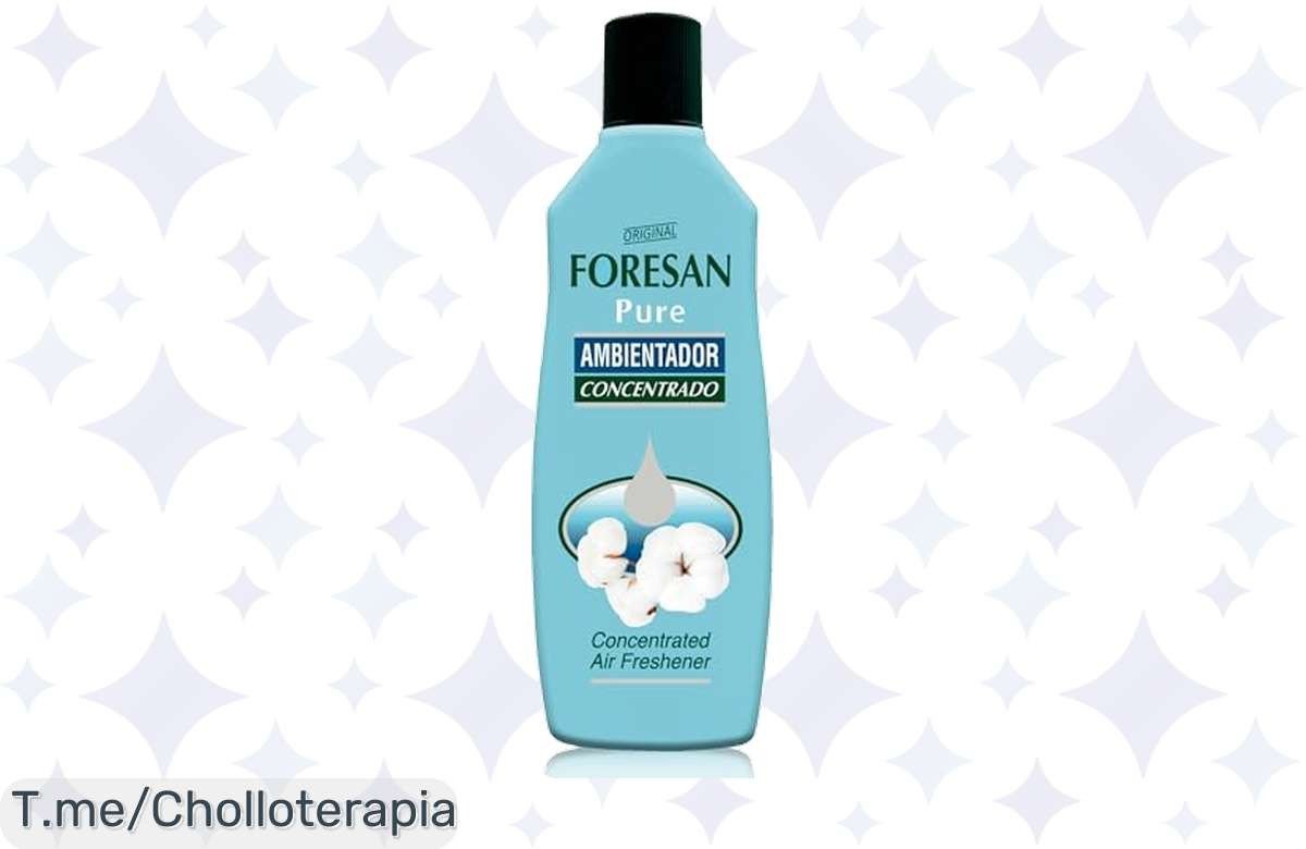 Renueva el aire de tu hogar con el ambientador FORESAN, fragancia a ropa limpia que dura hasta 48 horas, ¡aprovecha este ofertón y transforma tu espacio hoy mismo!