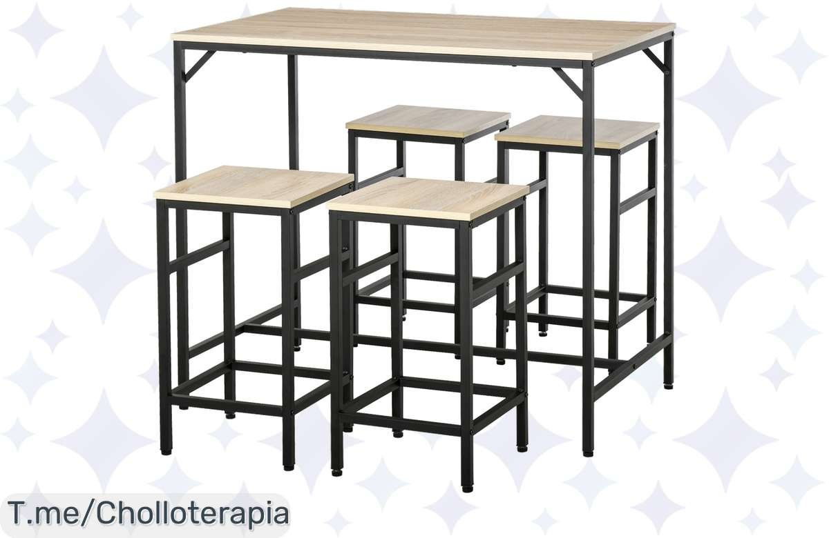 Renueva tu hogar con el set de mesa y taburetes HOMCOM: diseño moderno y precio irresistible. ¡Aprovecha ya!