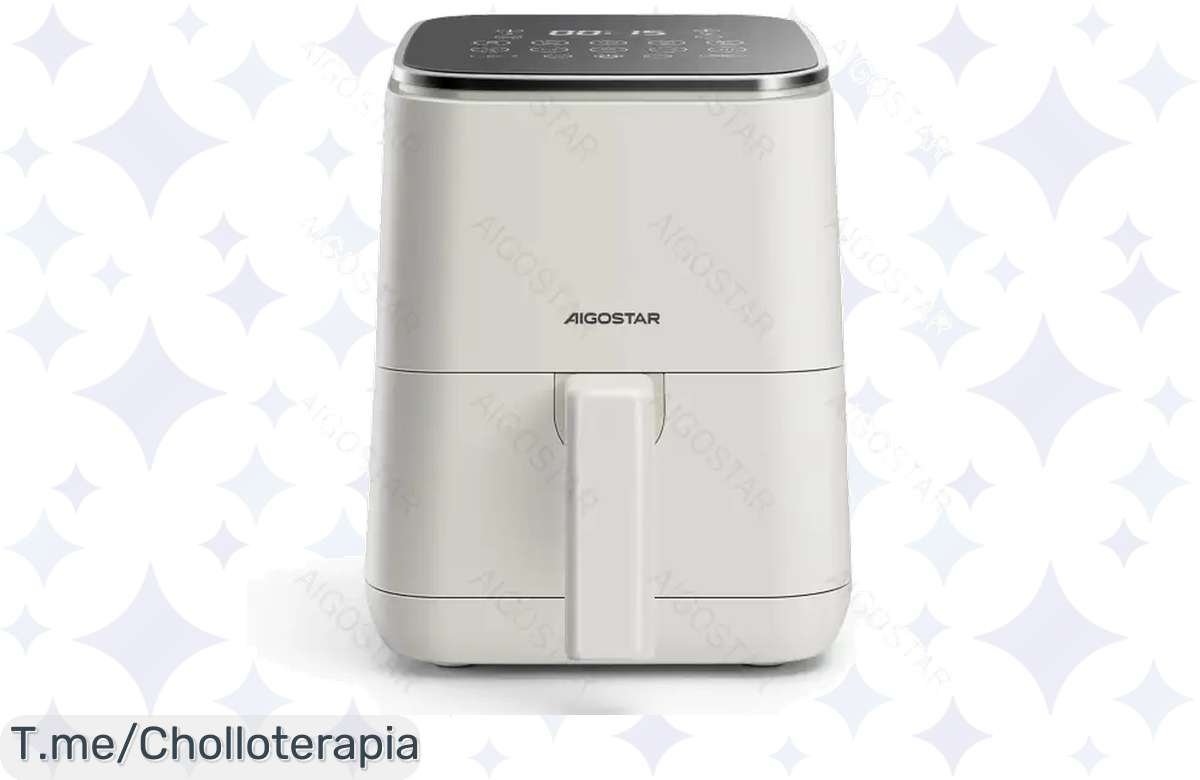 Revoluciona tu cocina con la Aigostar White Dot: Freidora sin aceite de 2L y 8 programas para comidas irresistibles.