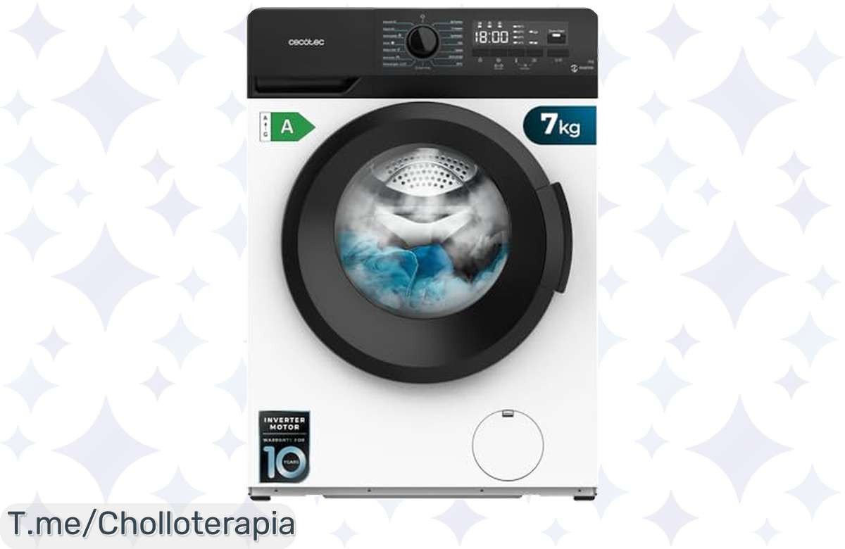 Revoluciona tu colada con la Lavadora Cecotec 7 Kg Bolero DressCode a precio loco, eficiencia brutal y 15 programas. ¡Stock limitado, actúa ya y ahorra energía!