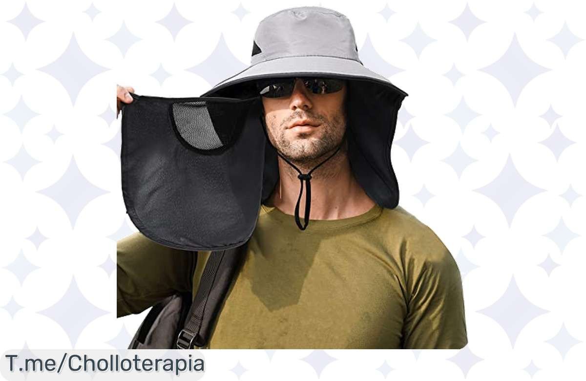 Sombrero pescador con máscara desmontable a precio loco, protección solar y estilo en un solo producto, ¡aprovecha este ofertón limitado y compra ya antes de que se agote!