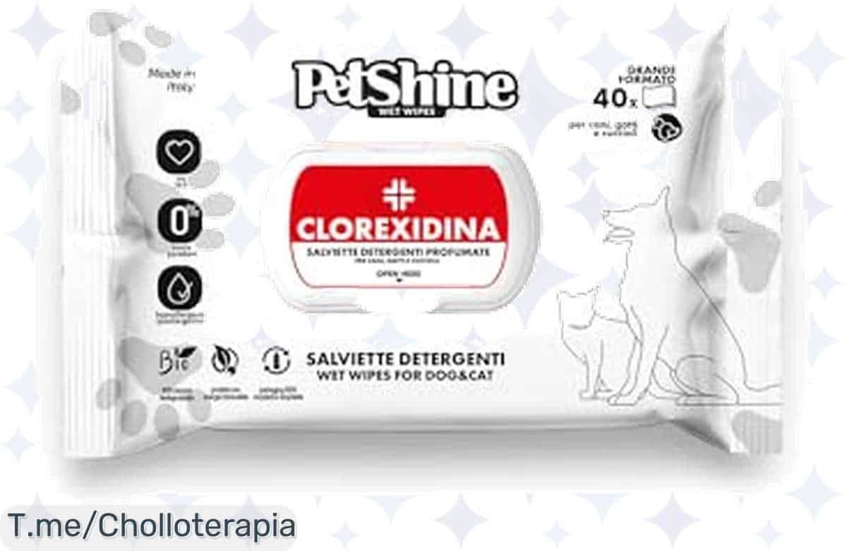 Toallitas de higiene para tu peludo: ¡40 uds de clorexidina a precio loco! Resistencia y cuidado impecable nunca vistos. ¡No esperes más, compra ya este ofertón limitado!