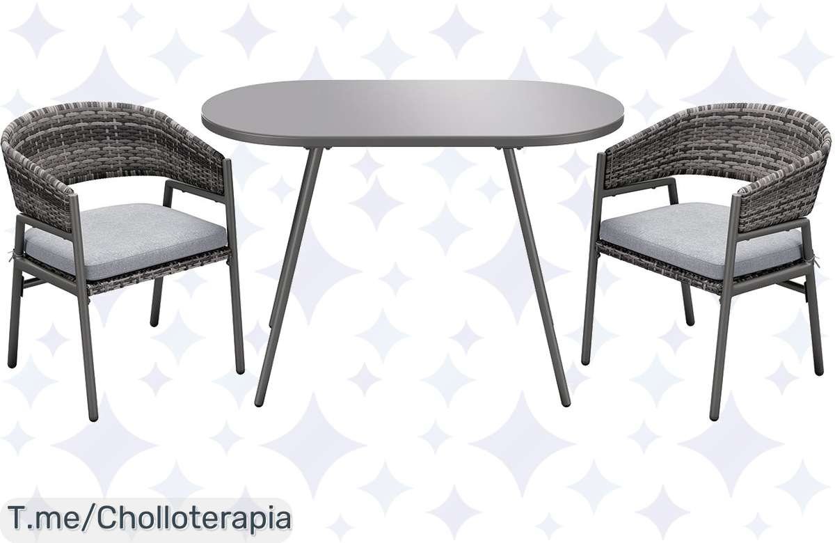 Transforma tu balcón en un oasis de relax con nuestro set de muebles estrella y disfruta de momentos únicos al aire libre. ¡Consigue este super chollo antes de que se agote!