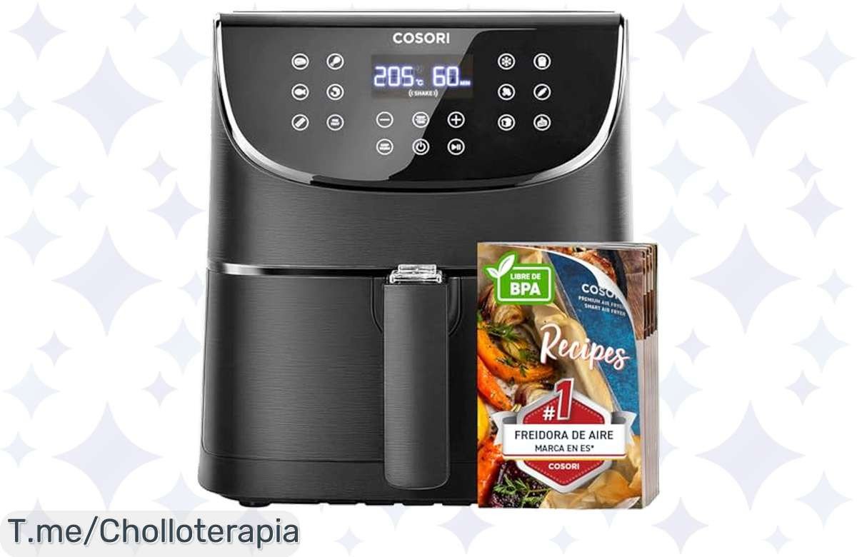 Transforma tu cocina con la COSORI Freidora de Aire 5.5L, un super chollo que te ofrece comidas crujientes al instante. ¡No dejes escapar este ofertón, compra ya antes de que se acabe!