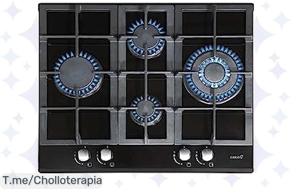 Transforma tu cocina con la encimera de gas natural: 4 potentes quemadores, diseño práctico y un ofertón que no puedes dejar escapar. ¡Compra ahora antes que se agote!
