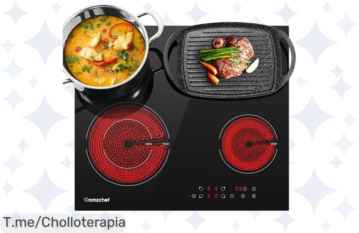 Transforma tu cocina con la placa vitrocerámica AMZCHEF de 6600 W: cocción rápida y total seguridad. ¡No dejes pasar este ofertón único, actúa ya antes que se agote!