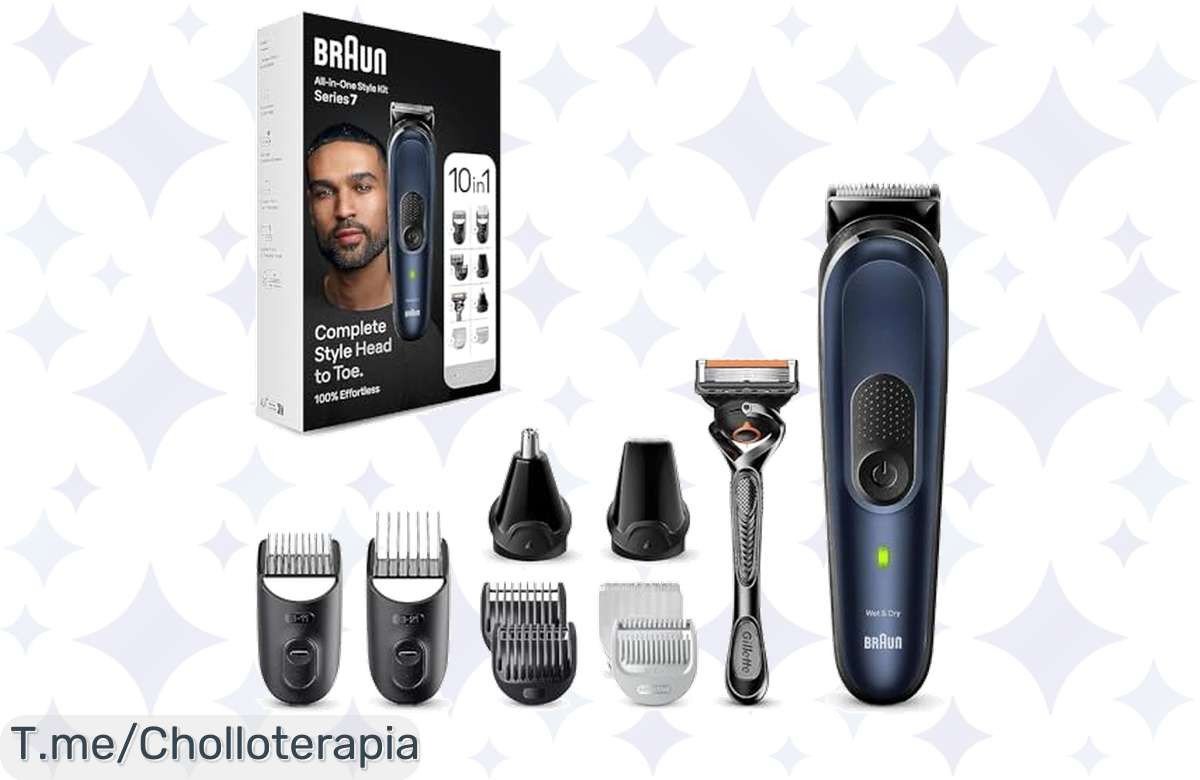 Transforma tu estilo con la Braun Recortadora de Barba Series 7: tres funciones en un solo dispositivo, calidad premium a precio loco. ¡Aprovecha este ofertón antes de que se acabe!