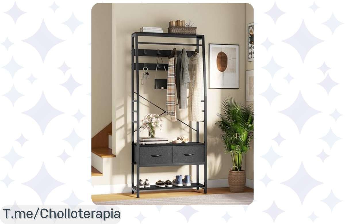 Transforma tu hogar con el perchero y zapatero 3 en 1 que todos desean; ¡ofertón nunca visto que hará brillar tu pasillo! ¡Compra ahora antes de que se agote!