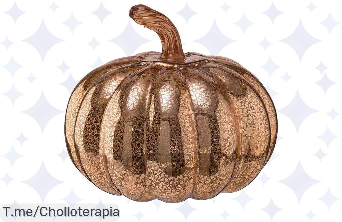 Transforma tu hogar con nuestra calabaza decorativa LED dorado, un super chollo que iluminará tus noches y deslumbrará a todos. ¡No pierdas esta oferta única y limitada!