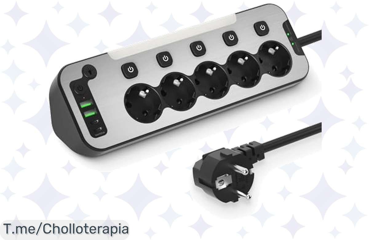 Transforma tu hogar con nuestra regleta de 5 enchufes con USB y protección contra sobretensión, ¡ofertón único! Aprovecha el precio loco solo hoy y compra ya.