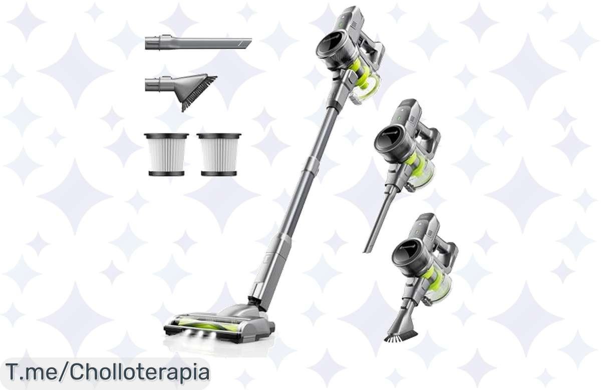 Transforma tu limpieza con la aspiradora sin cable de 26 KPa y 40 minutos de autonomía a un precio loco. ¡Aprovecha este ofertón antes de que se agoten!