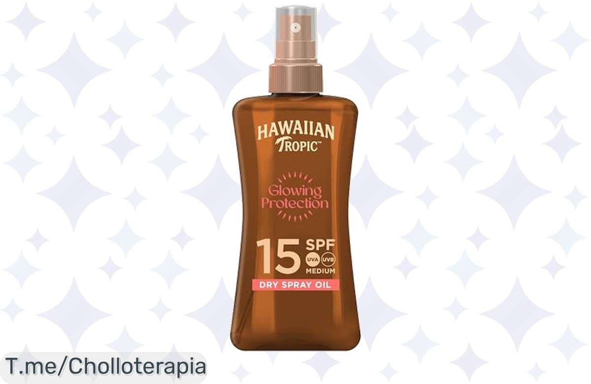 Transforma tu piel con Hawaiian Tropic, el spray bronceador que hidrata y protege en un solo paso. No te pierdas este ofertón, ¡compra ya antes que se agote!