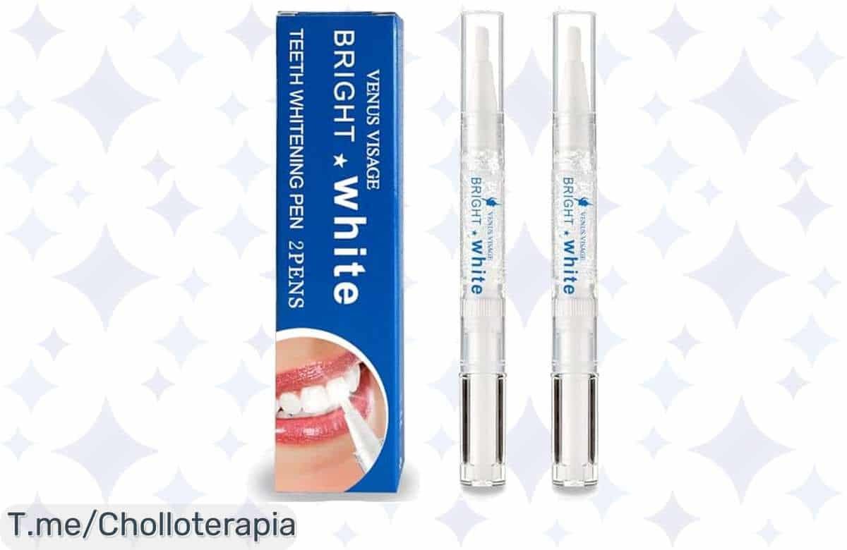 Transforma tu sonrisa en minutos con el Lápiz Blanqueador Dental Venus Visage, resultados en 30 segundos y sin sensibilidad. ¡Aprovecha este ofertón y brilla ya!