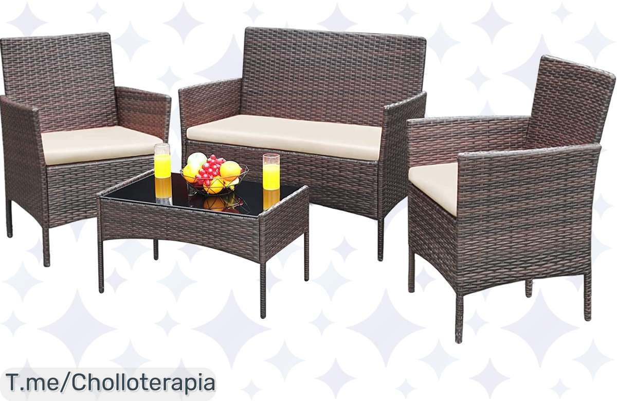 Transforma tu terraza en un paraíso con el conjunto de muebles ALLINLIFE, comodidad y elegancia al aire libre en un super chollo, ¡compra ahora antes que se agote!