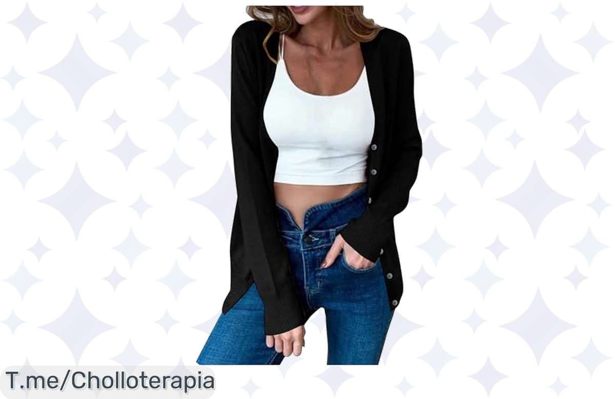 ¡Consigue ya este cárdigan largo elegante con descuento y renueva tu estilo al instante!
