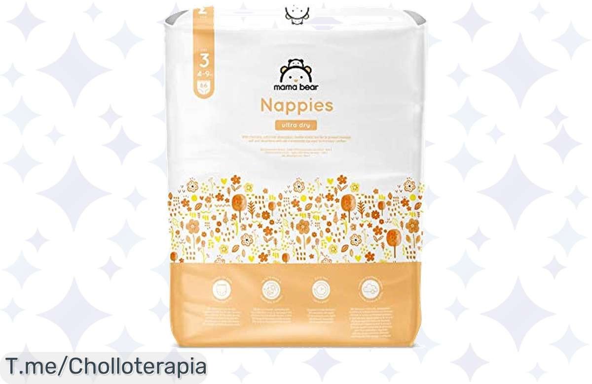 ¡Dale a tu bebé noches sin interrupciones con los pañales ultrasecos Mama Bear!