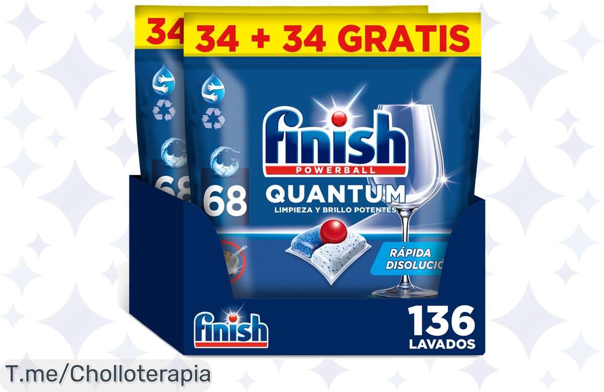 ¡Oferta bomba! 136 pastillas Finish Powerball Quantum a precio de risa, ¡no te quedes sin ellas!
