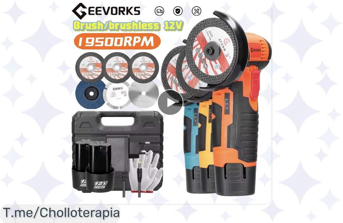 ¡Oferta brutal en amoladora angular sin escobillas Geevorks!