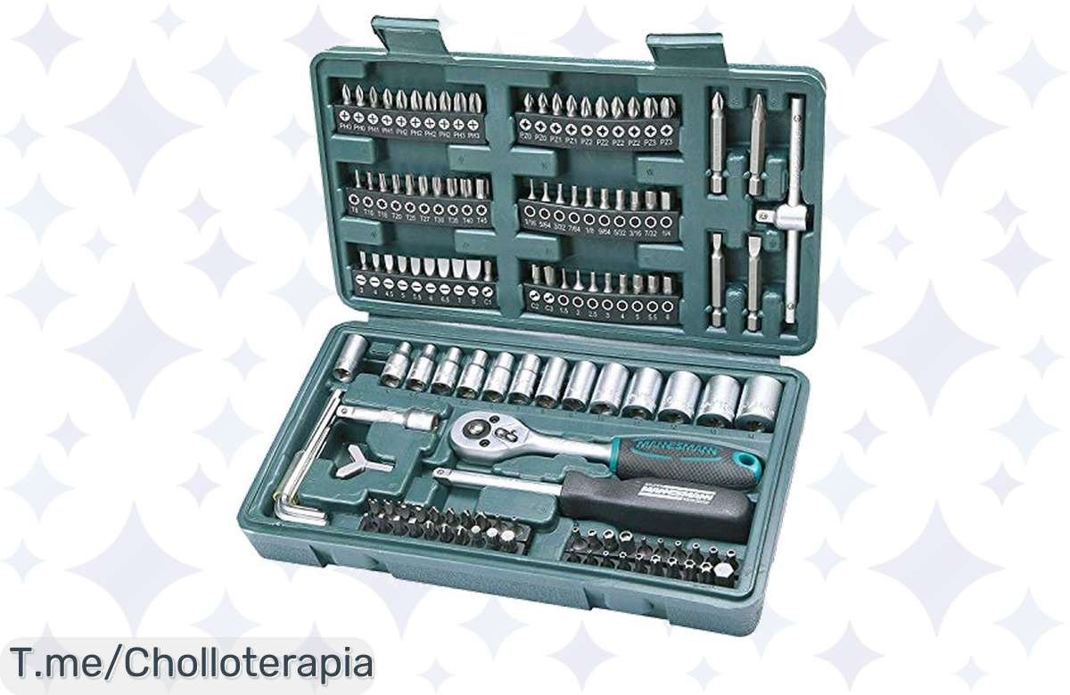 ¡Oferta limitada! Maletín Mannesmann M29166 con 130 piezas y extensión de 50 mm para trabajos pro✨
