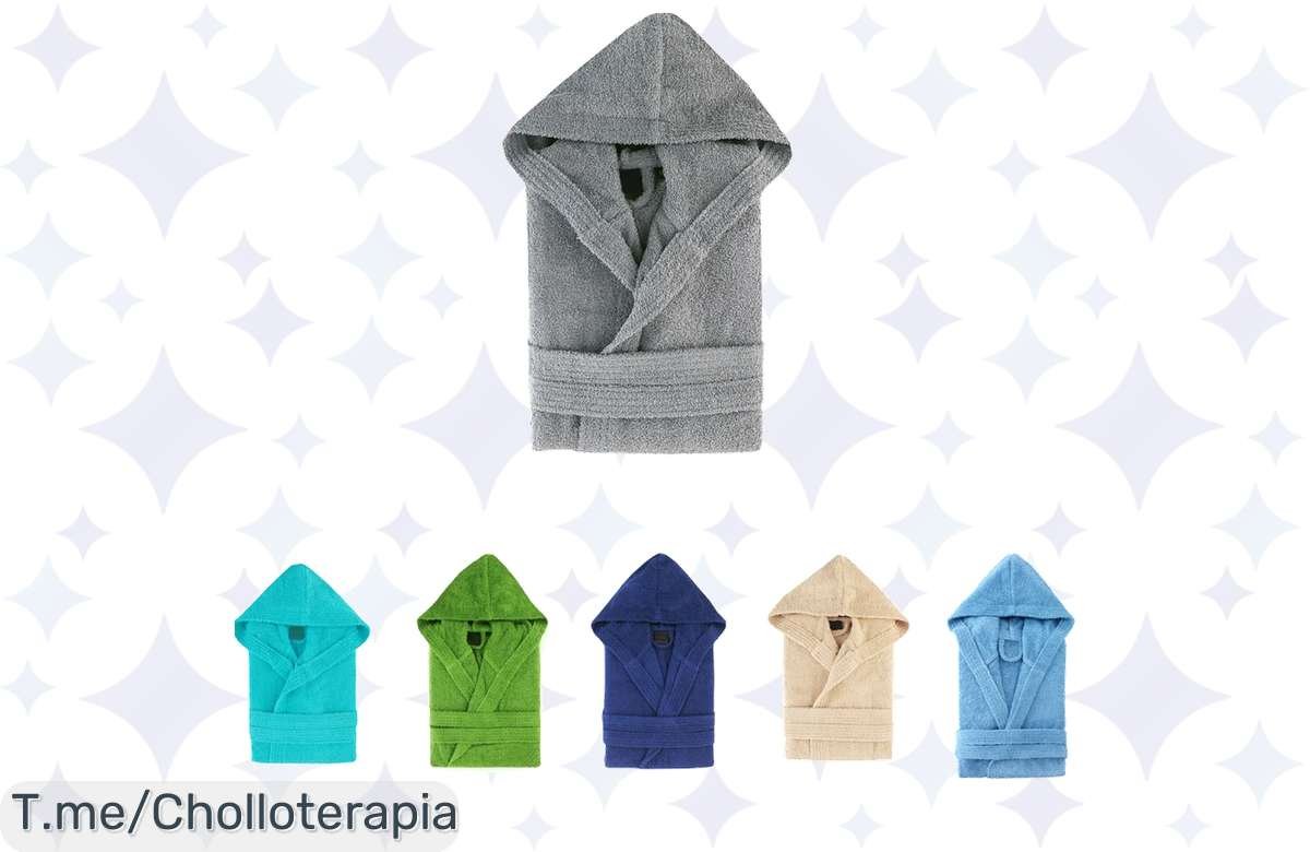 Albornoz de baño con capucha de algodón premium a precio loco: suavidad y confort que no querrás quitarte. ¡Aprovecha esta oferta limitada y compra ya tu chollo!