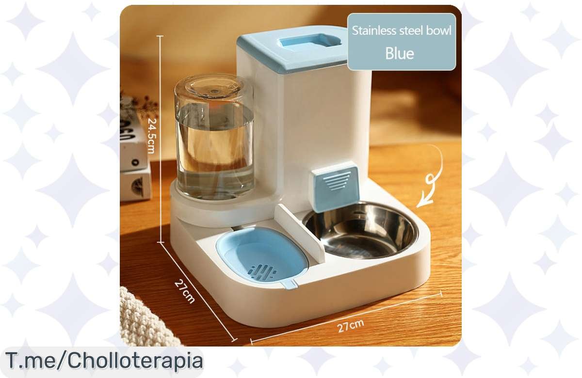 Alimentador automático para mascotas a un precio loco: garantiza comida y agua fresca con separación seca-húmeda. ¡No te lo pierdas, oferta limitada y nunca vista!