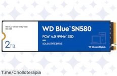 Aprovecha el super chollo del WD Blue SN580 2TB a velocidad increíblemente rápida, mejora tu productividad y llévatelo a casa con este ofertón antes de que se acabe