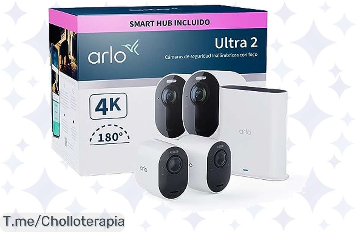 Atrapa cada detalle con la Arlo Ultra 2: cámaras 4K con visión nocturna a color y batería de 6 meses a precio loco. ¡No dejes pasar este ofertón, oferta limitada!